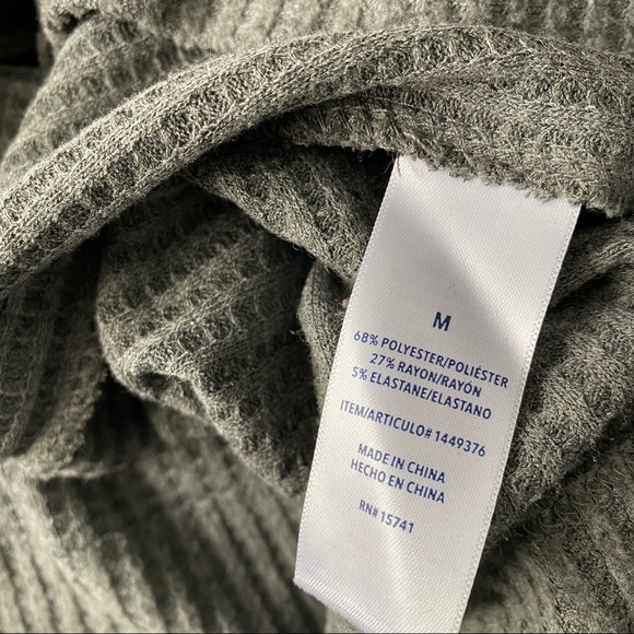 Splendid Women's Gray Thermal Waffle Knit Tunic Top Size Medium - Picture 3 of 4